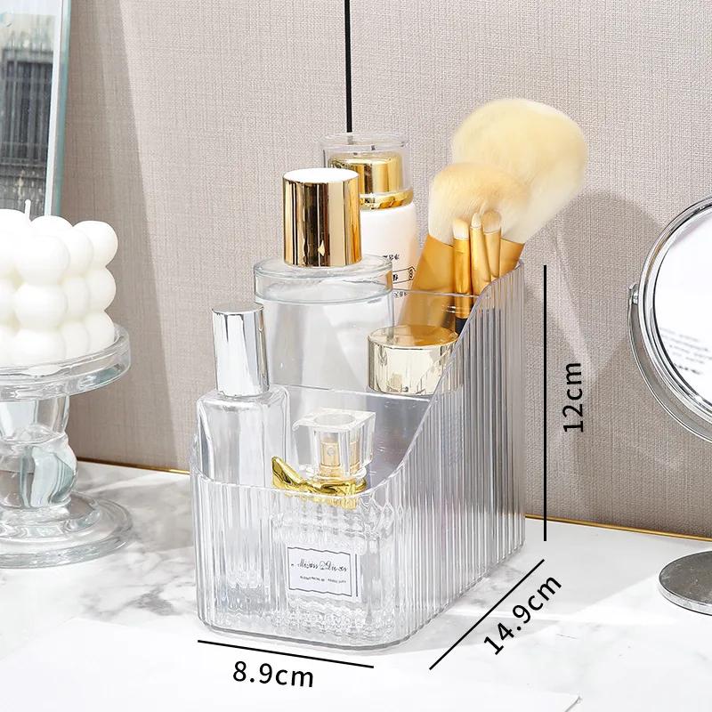 Kunststoff Make-Up Bad Lagerung Box Kosmetik Eimer Desktop Make-Up Schmuck Lagerung Fall Kleinigkeiten Tisch Container Organizer