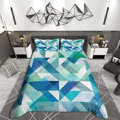 Homewish Minimalistisches Geometrisches Bettbezug-Set, Abstraktes Gradienten-Bettwäsche-Set für Jugendliche, Vintage Ästhetisches Bettwäsche-Set