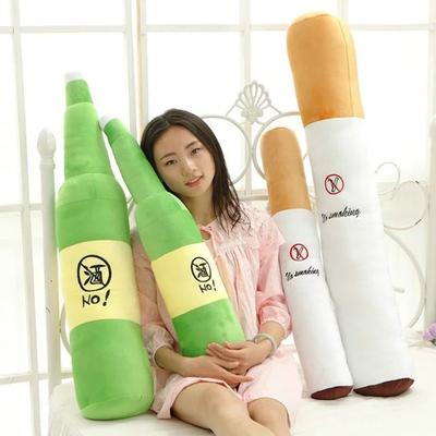 Plush Toy Fragrance Beer Bottle Cigarette Butts Quit Smoking Sleep Long Throw Pillow Large Throw Pillow Doll Birthday Gift Men and Women