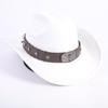 New western cowboy hat men's and women's wide-brimmed top hat bull head rivet belt buckle sun hat