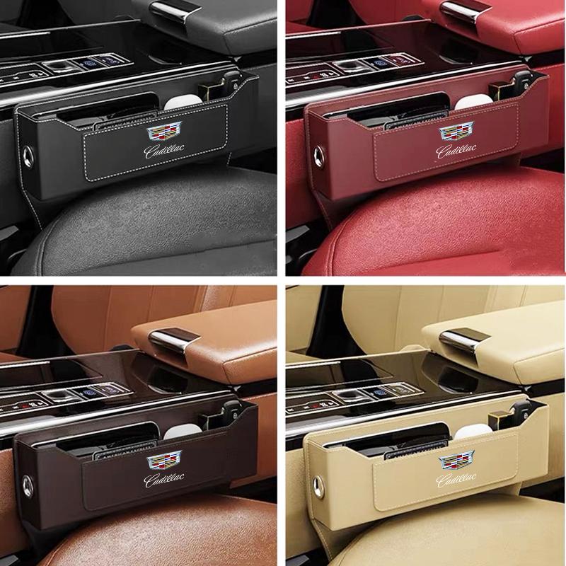 Car Seat Gap Storage Box Leather Cup Holder Accessories for Cadillac ATS BLS CT4 CT6 CTS ESCALADE STS XLR XT4 XT5 XTS SLS
