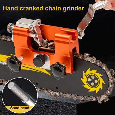 1 Set Chainsaw Sharpener Kit with 3/5/10 Sharpening Rods Portable Hand Crank Chainsaw Sharpening Jig Tools Kit with Sharpening Heads