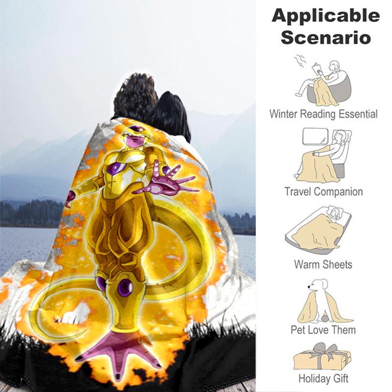 Dragon Ball Saiyan Forms Blanket Suitable For All Seasons Soft And Comfortable Bedroom Gift Outdoor Plush Blanket