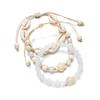 Bohemian Style Shell & Turtle Anklet Set for Women, 3-Piece Stackable Pearl Beaded Anklets