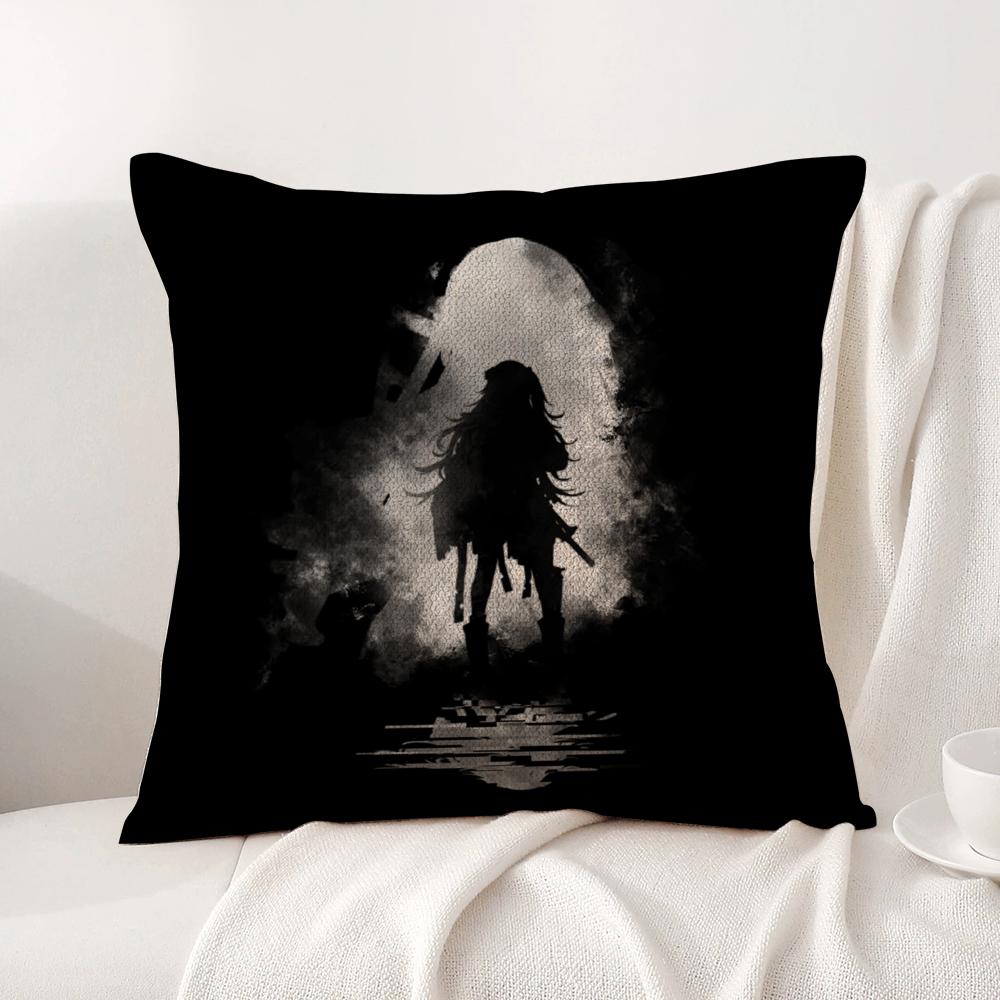 Hot Game A-Arknights Cushion Cover Summer Coolness Linen Fabric Double-Sided Printing Pillow Case Sofa Home Decor Gift