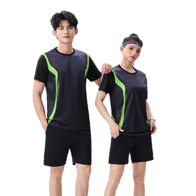 Unisex Quick-Dry Sports Suit: Breathable Short-Sleeve Set for Runners with Customizable Team Numbers