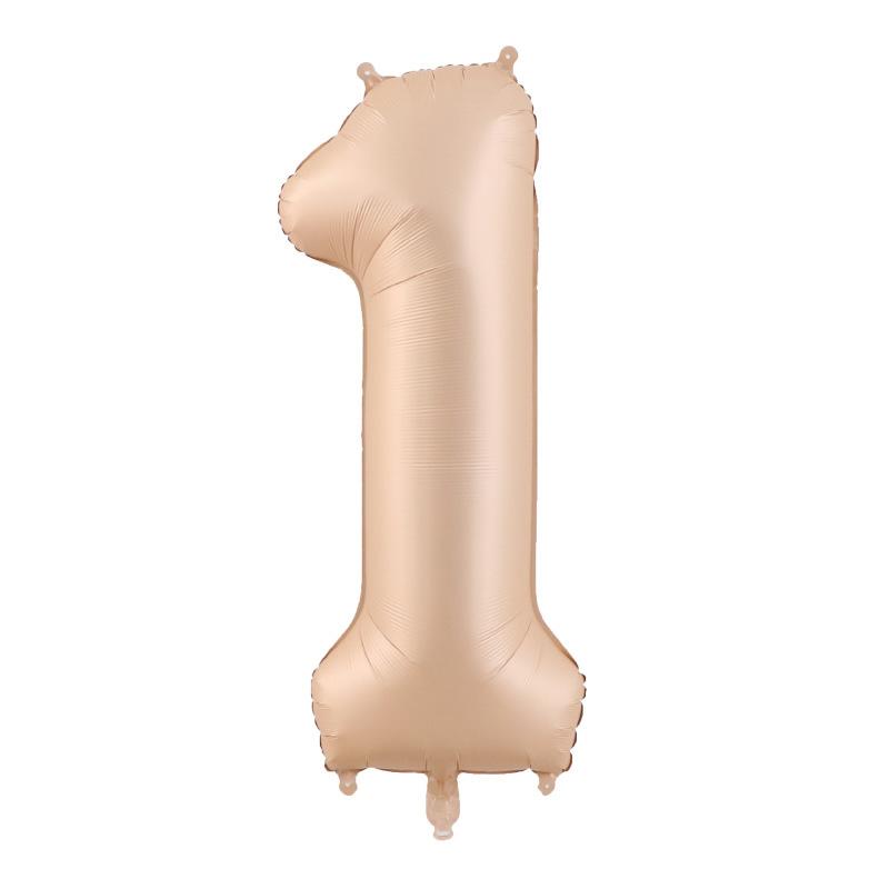 40 Inch Beige Cream Caramel Chocolate Color Retro Number Balloon 123456789 for Baby Shower Birthday Party Wedding Decoration
