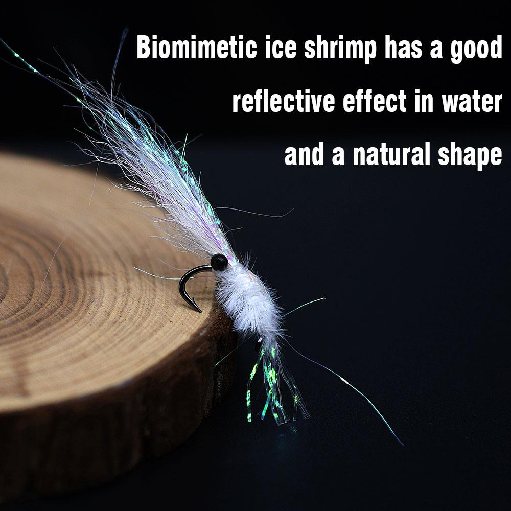 Reflective Ice Silk 8PCS Fly Fishing Hook Bait Lure for Trout Salmon and Bass