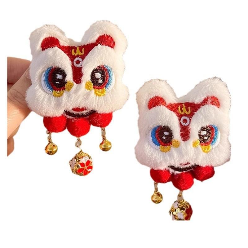 New Year Hair Clip Pearls Side Clip Tassels Pompoms Sweet Bowknot Plush Furry Hairpin Sweet Cool Photo Props