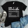 Leo Zodiac Nutrition Facts T Shirt Sign Astrology Horoscope Birthday Vintage Streetwear Graphic Designer Clothes