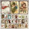 Festival Christmas Santa Claus Tin Sign Vintage Metal Poster Snowman Kitchen Home Bedroom Wall Art Decor Tinplate Signs Plaques