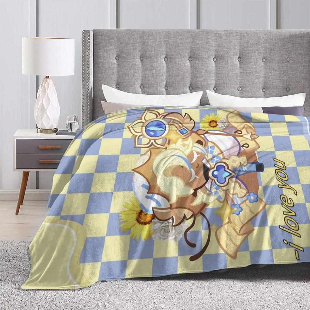 Pure Vanilla Knitted Blanket Flannel Cookie Run Kingdom Warm Throw Blankets for Bed Bedroom Quilt