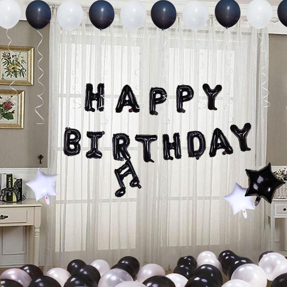 Happy Birthday Aluminum Foil Balloon Set Festive Party Decoration For Celebrations