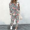 Female Long Sleeve Loose Tunic And High Waist Straight Trousers Two Piece Everyday Cozy Wear