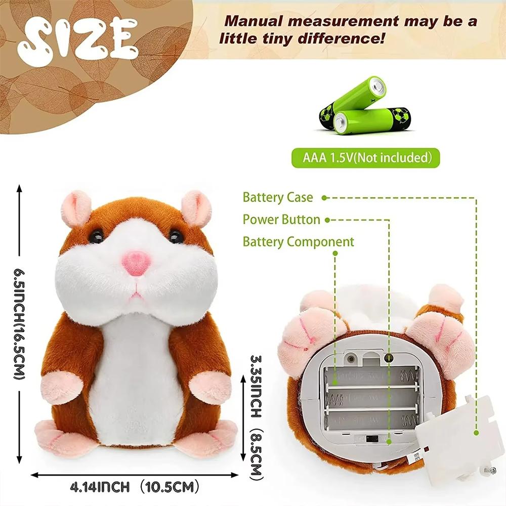 MIin Hamster Learn To Imitate TalkingFunny Animal Plush Toy Talking Nod Hamster Doll Soothing Crying Baby Toy Kids Gift