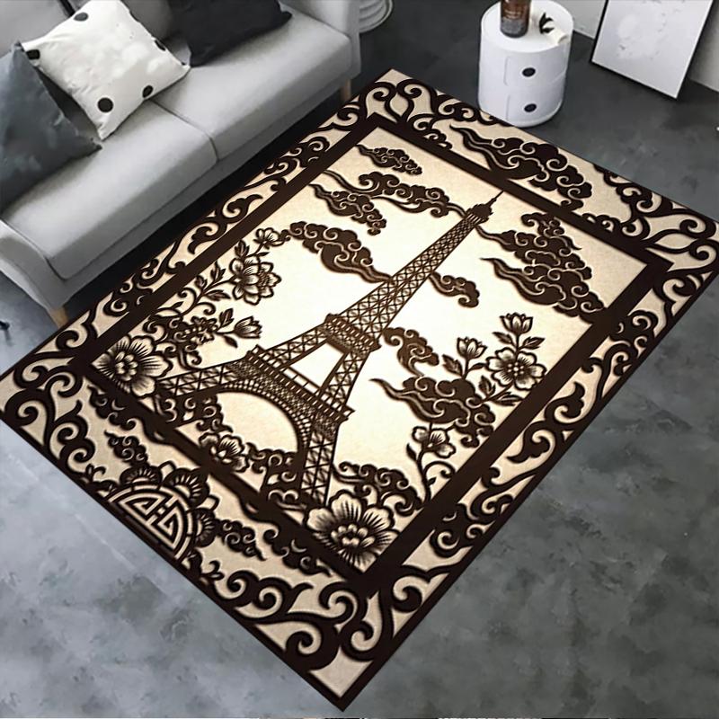 2025 New Paris Eiffel Tower Carpet Rug for Living Room Bedroom Home Sofa Decoration,Kids play Non-slip Floor Mat89