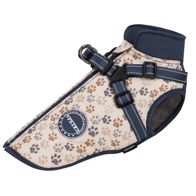 Warm Cotton Pet Vest Small Medium Dogs Winter Coat With Leash Loop Windproof Outerwear