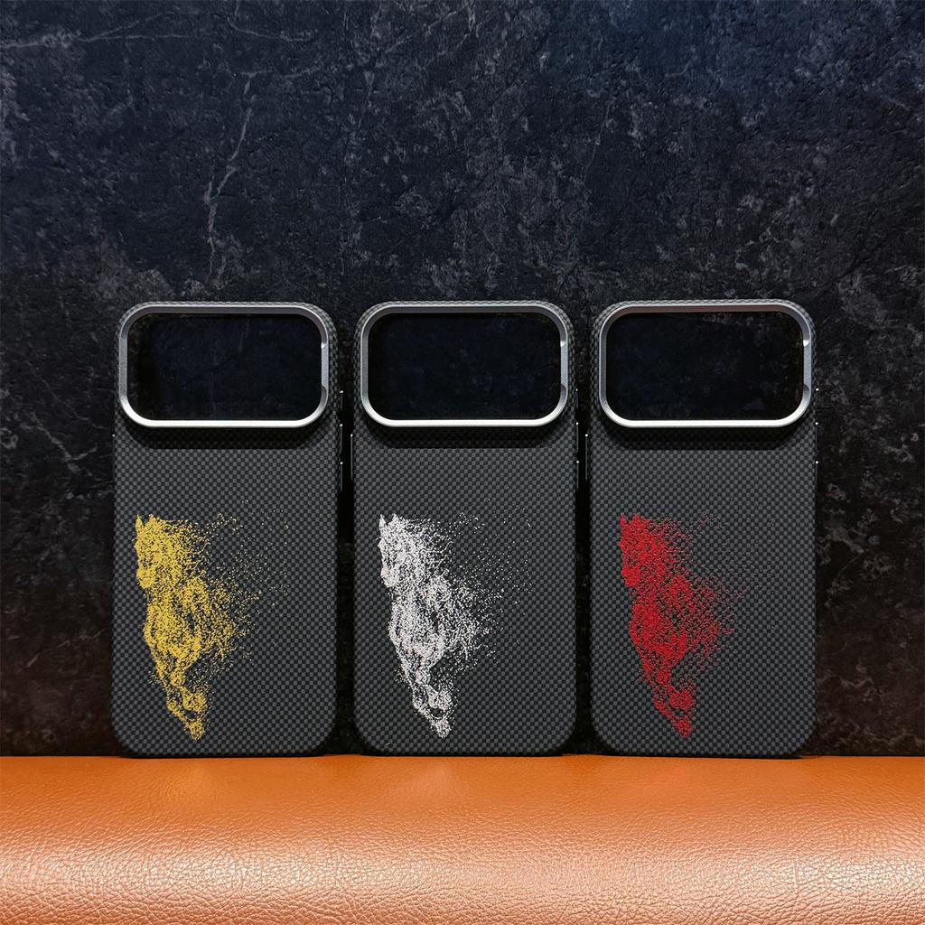 Ultra Thin Kalver Horse Texture Magnetic Case For iPhone 17 Pro Max 16 Pro 15 Pro Ultra Thin Cover Anti-Fingerprint New 2026