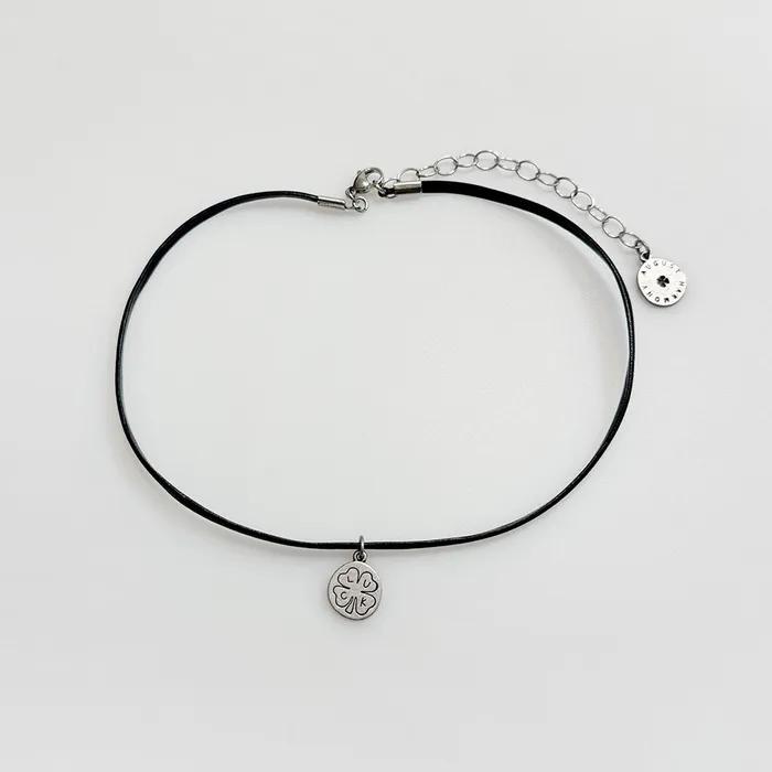 Lucky Clover leather Choker / 2color