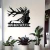 Metal Reindeer Wall Art, Black Iron Silhouette, Adhesive Decorative Sculpture, Indoor Hanging Sign, Home Decor