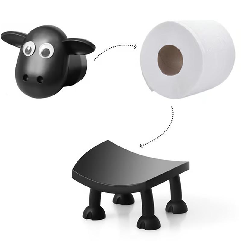 Cute Sheep Toilet Paper Roll Holder Sheep Tissue Box Sheep Toilet Paper Rack Bathroom Lamb Decorative Ornaments