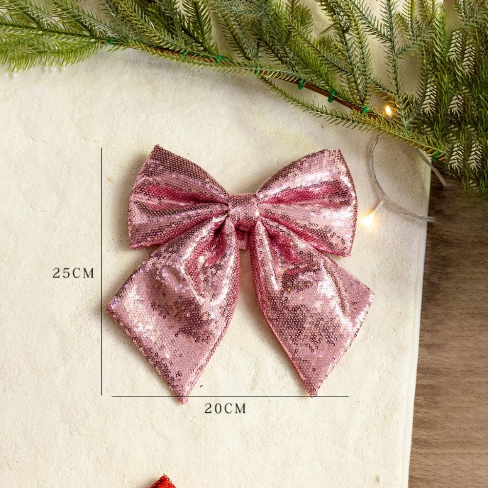 Exquisites Stoff-Pailletten-Stoff-Schleifen-Kein Ausbleichen Gold/Rosa/Rot Hängende Weihnachtsdekoration Weihnachts-Schleifen-Dekoration Heimdekoration