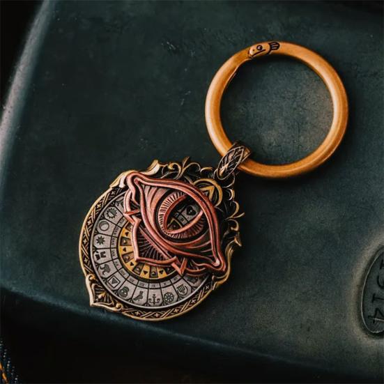 Tarot Vision Pendant All-Seeing Eye Necklace Charm Mystic Divination Jewelry Tarot Card Symbol Pendant with Smooth Rotation for Fate Insights