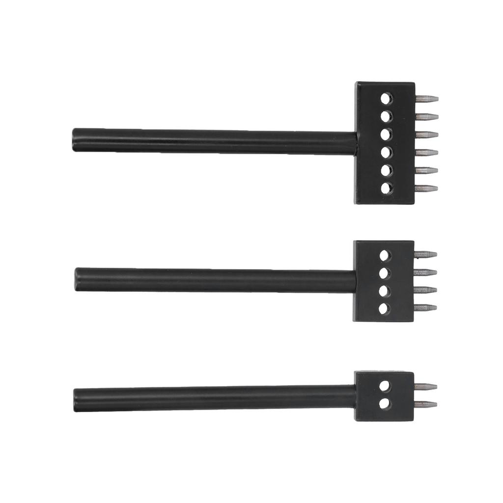 3 st Läder Perforeringsverktyg Svart Tand Hållbart Snabbt Enkelt DIY Läderhantverksverktygssatser 6mm