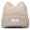 Floppy Cat Ear Beanie for Students Adult Windproof Foldable Winter Hat Thicken Harajuku Beanie with Letter Decals