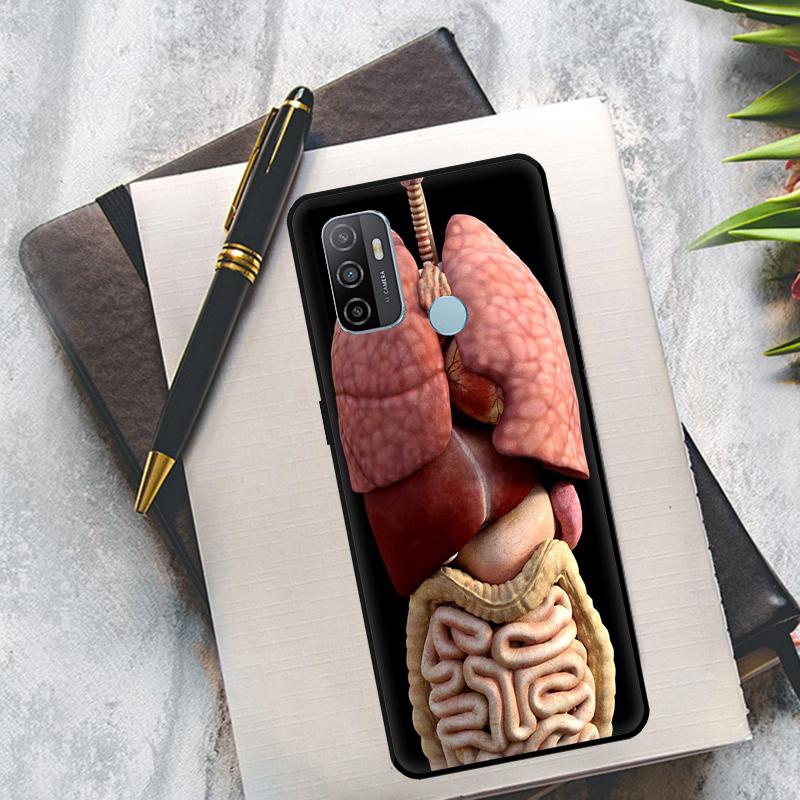 Medical Human Organs Heart Art Case For OPPO A94 A74 A54 A83 A91 A93 A15 A16 A52 A72 A5S A53S A5 A9 A31 A53 2020 Cover