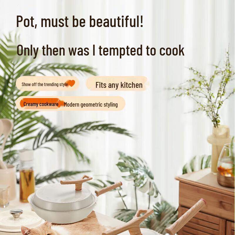 SUPOR Ohnivě červená tečkovaná nepřilnavá pánev Wok