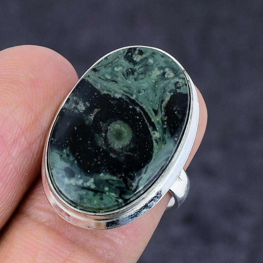 Natural Kambaba Jasper Gemstone 925 Sterling Silver Jewelry Ring Size 7 U8O48