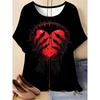 Summer Women’s Casual Fashion 3D Printed T-shirt Loose Breathable Plus-size Casual Sports Versatile Crew Neck Short-sleeve T-shirt