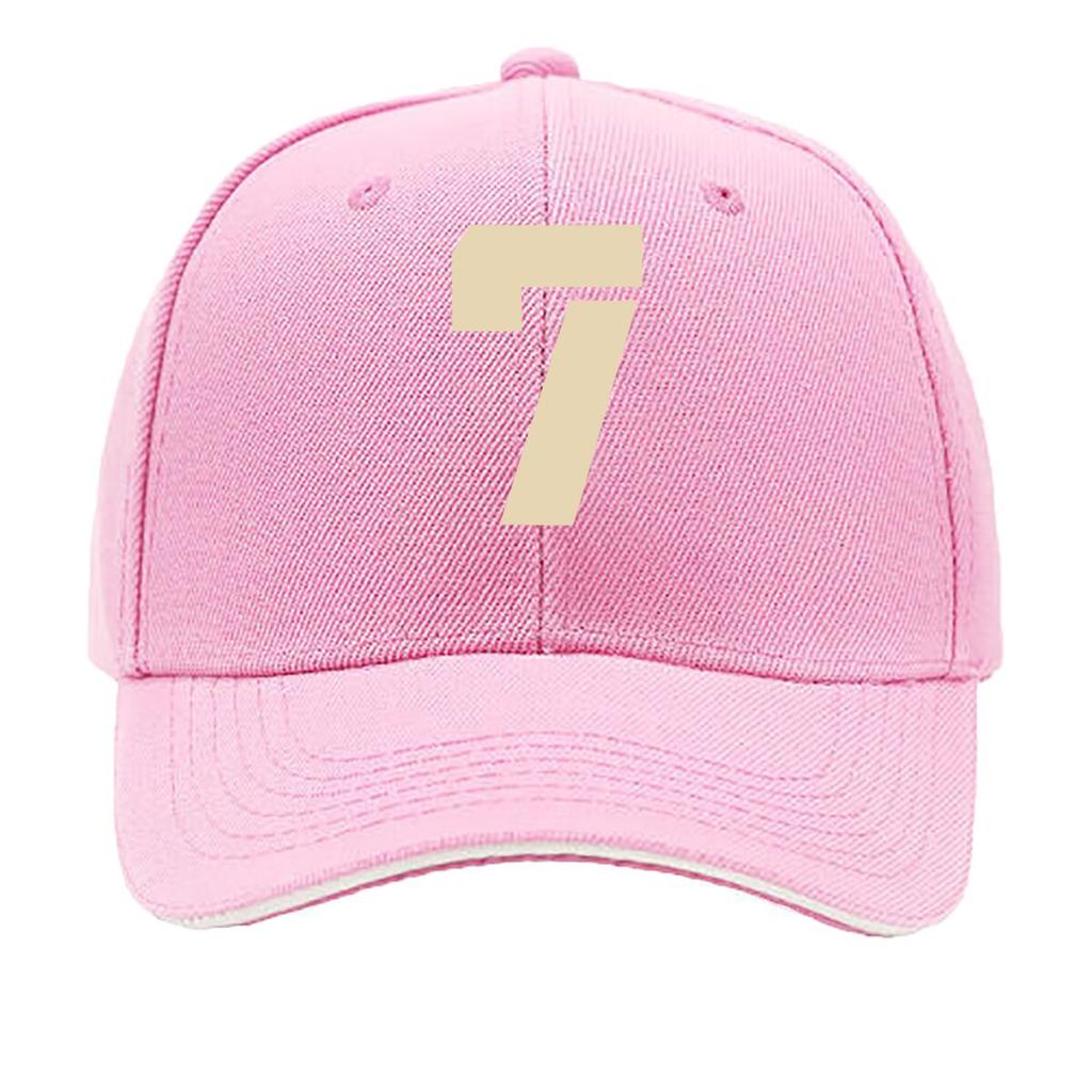 One Top Unisexs and Womens Same Style Number  Printed Spring and Summer Sunshade Net Hat Fashionable Sandwich Baseball Cap