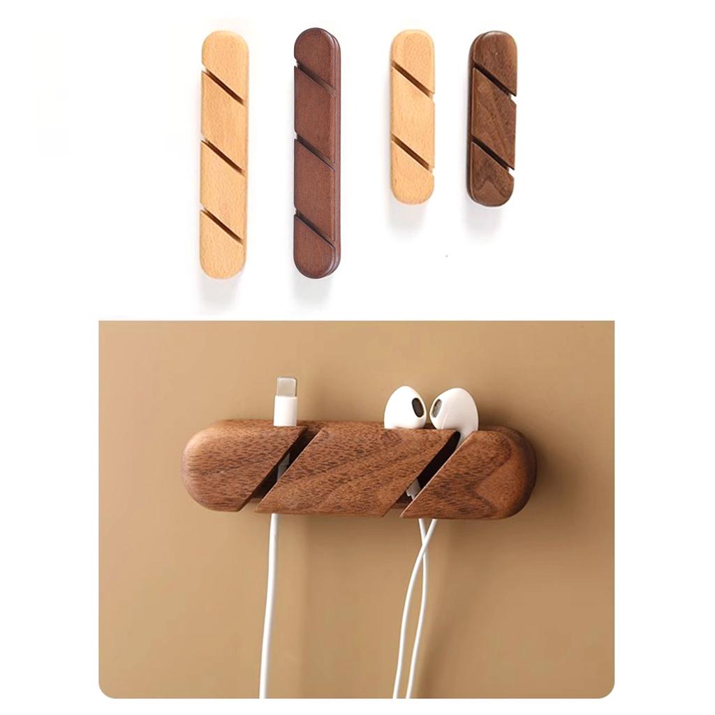 Charm Klebende Schreibtisch Holz Kabelhalter 2/3 Schlitze Kabelmanagement für Home Office Schreibtisch Auto Organisation Kabelbefestiger