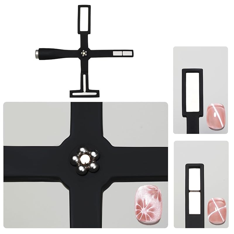 6Pcs Cat Eye Magnet for Nails, 1pc Strong Cylinder Cat Eye Magnet + 5pcs Iron Wire for Heart Cat s Paw Cat Eye Effect Gel Nail Polish Magnet Tools