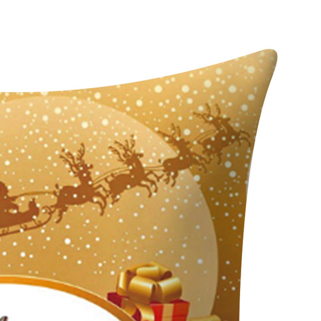 4PCS Christmas Pillow Cover Simple Xmas Decorative Throw Pillow Case for Living Room Sofa