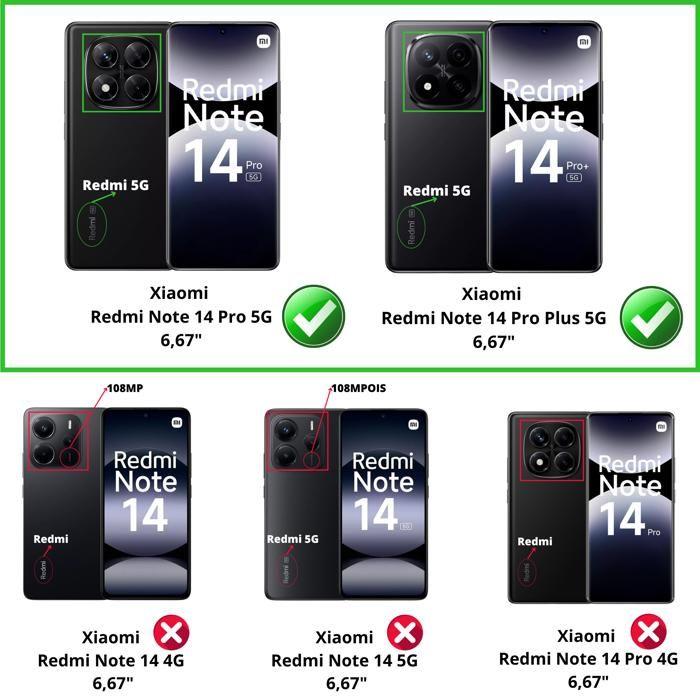 Hülle und Lanyard für Xiaomi REDMI NOTE 14 PRO 5G - Transparentes Weiches TPU Schwarzes verstellbares Band Phonillico®