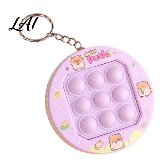 Game Machine Fidget Toy Push Bubble Console Keychain Stress Relief Mini Popping Purse Charm Backpack Bag Party Favors