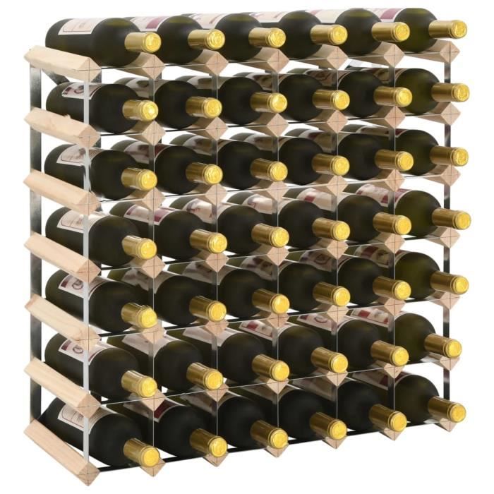 VidaXL Bottle Rack 42 Bottles Solid Pine