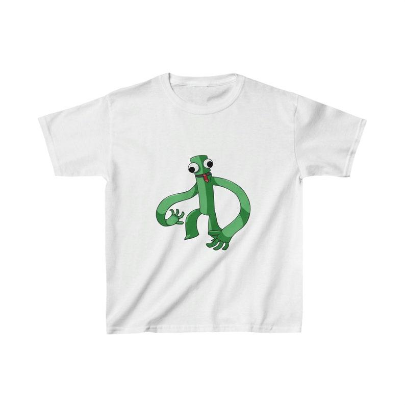 Rainbow Friends Green Monster Toddler Tee, YouTube Cartoon Shirt 120