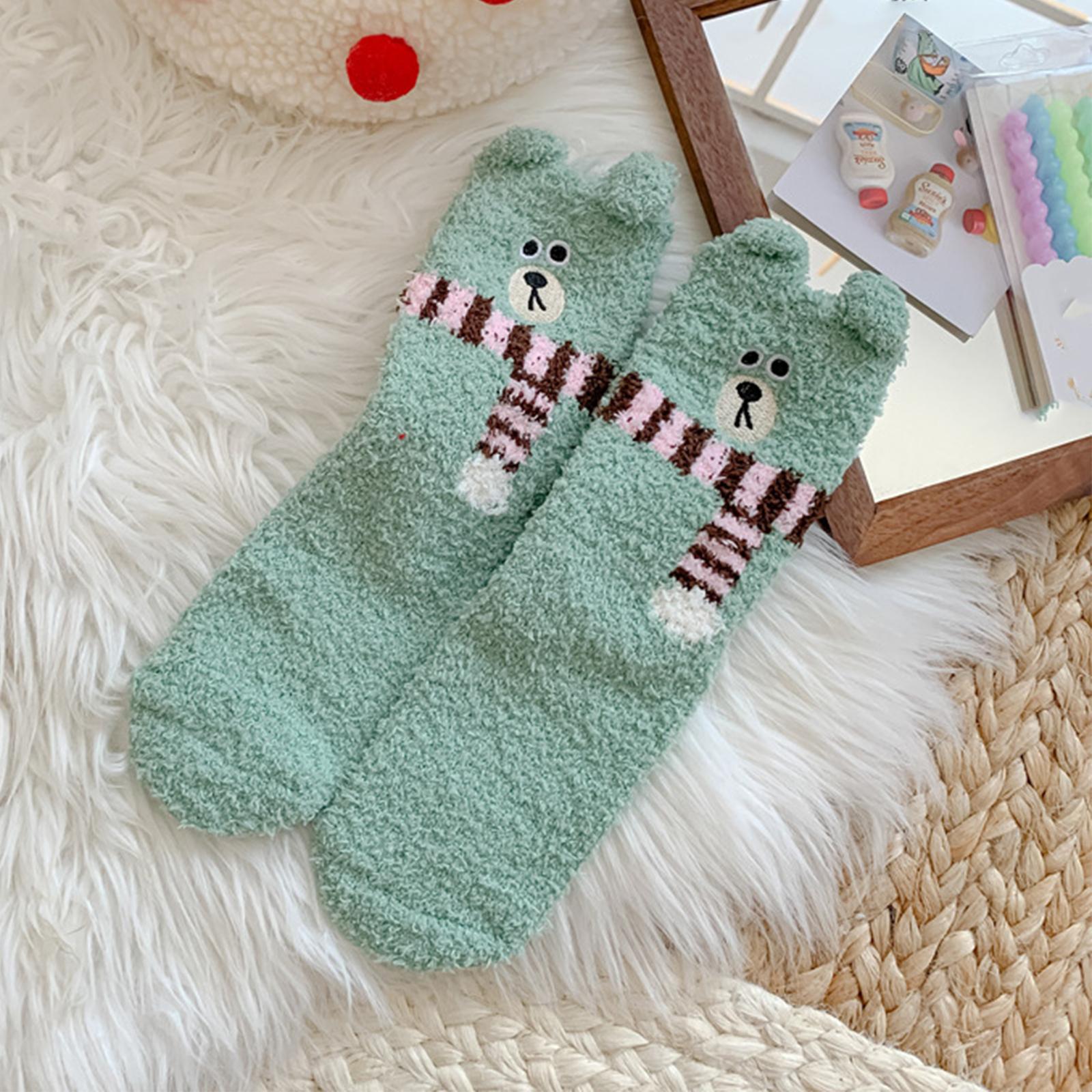 

Женские носки из кораллового вельвета, Детские теплые напольные носки средней длины, Утолщенные и велюровые носки One Size