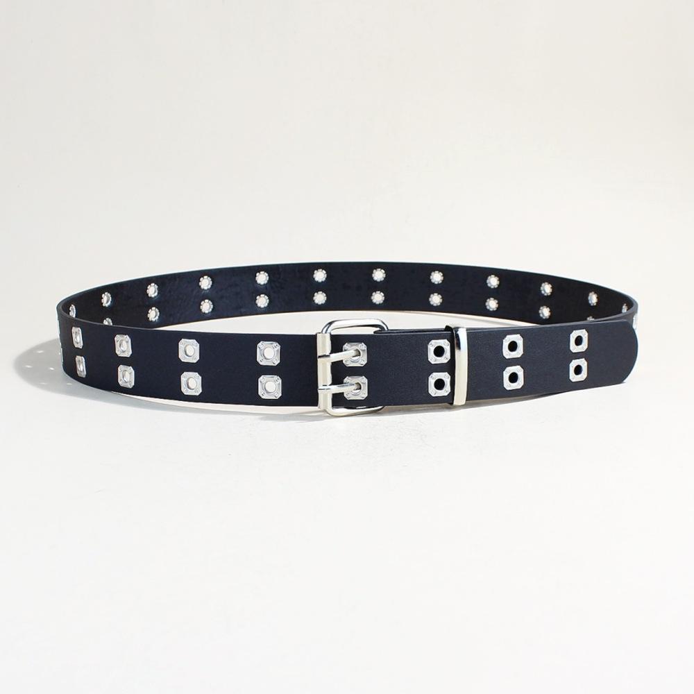 Punk Double-Breasted Heavy Metal Belt Jeans Decorative Belt Air Eye Belt