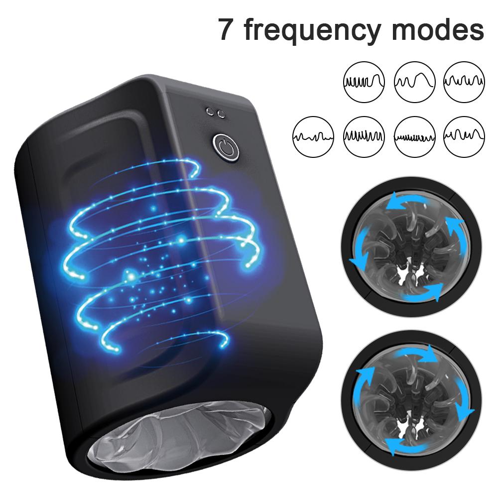 Automatic Rotation Male Masturbator Cup Double Channel Soft Silicone Reality Vagina Masturbation Machine Adult Sex Toys for Men