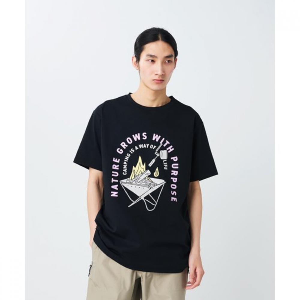 Snow Peak Sp Fireplace Dry T shirT Unisex cuT Sewn Black Xl Size Ts 26su006