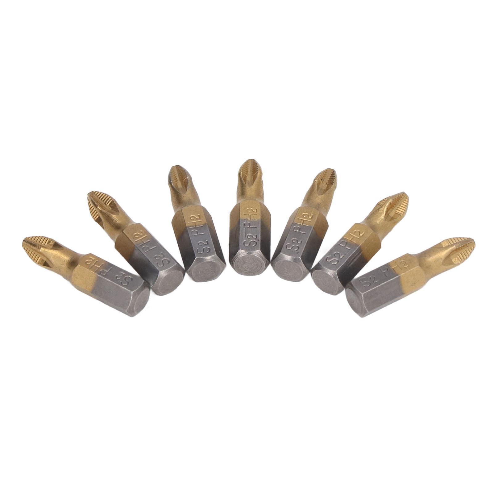 

10 шт. Насадки-крестовые отвертки Нескользящие Хвостовик 1/4 дюйма С Ti-покрытием Легированная сталь Электроинструменты Короткие