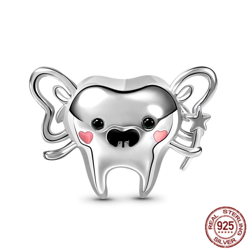 New S925 Sterling Silver Pet Cat Dog Fox Owl Turtle Animal Series Elephant Charm Bead Fit Original Bracelet DIYJewelry