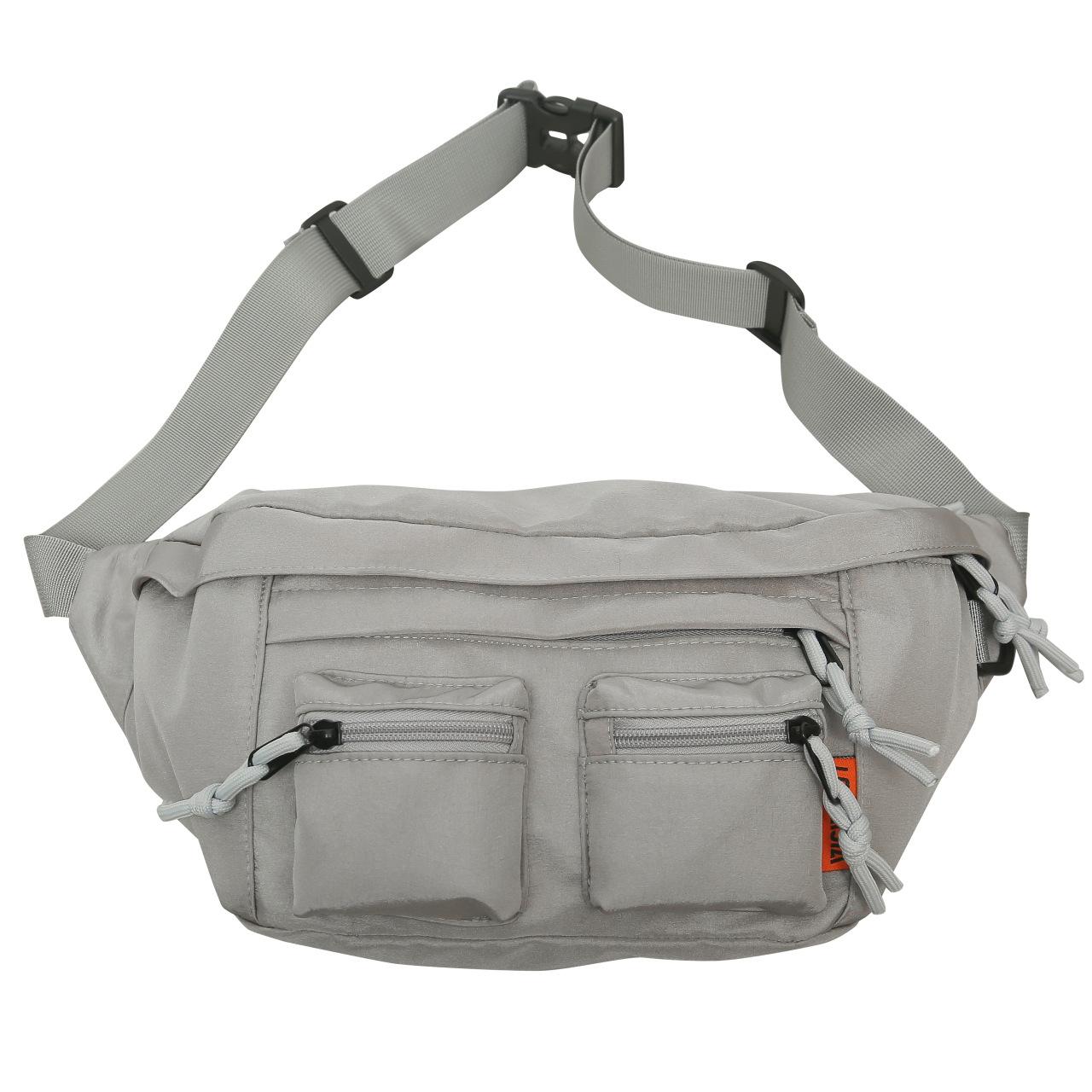 

Уличная водонепроницаемая одноплечевая сумка кроссбоди, модная нагрудная сумка, повседневный рюкзак большой вместимости, спортивная поясная сумка One Size серый