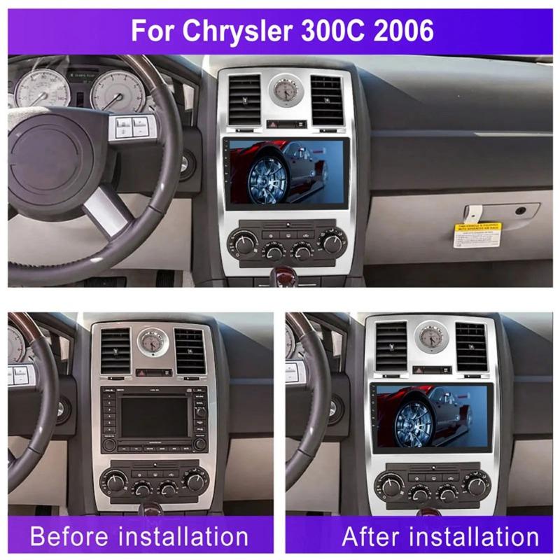 9-Inch Car Fascia Frame for Chrysler 300C 2005-2007- 2Din Dash Fitting Panel Kit Without Battery Frame Fascias