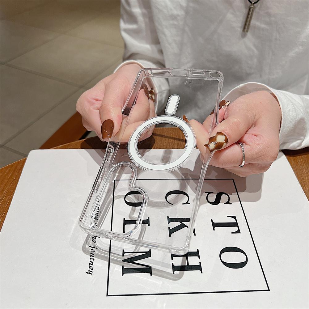 

Магнітний чохол Magsafe для телефону Samsung Galaxy S25 S24 S23 Ultra S22 Plus S21 FE A16 A15 A35 A55 Прозорий акриловий тонкий чохол For Galaxy A55 чистий